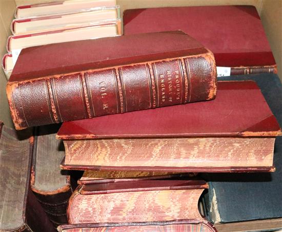Froude, History of England, 12v, 3/4 red morocco; Strype, Historical Memorials, 5v, cloth; Churchill, History...4v, d.w.s